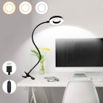 Clip Reading Lamp 48 LED USB Desk Lamp 3 Color Modes 10 Brightnesses Eye Protection Book Clip Lamp 360 Flexible Swivel Neck Clam