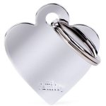Myfamily Small Heart Pet Id Tag - Chrome Brass Waggs Online Pet Shop