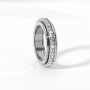 Cubic Zirconia Spinner Ring - 9 Us Silver