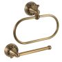 2-PIECE Antique Brass Toilet Paper Holder And Towel Ring Set