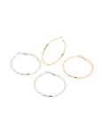 Goldair Gold & Sillver Thin Textured Hoop Earrings 2-PACK