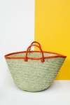Kikapu Woven Basket With Leather Handle