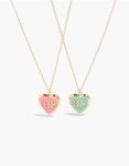 Kids Gold Bff Jelly Locket Necklaces 2-PACK