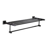 B Series - Large Sq Towel Rail Blackened Brass