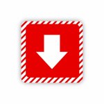 White Arrow With Red Symbolic Sign On White Acp 150 X 150MM