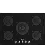 Smeg 72CM Classica Black Gas-on-glass Hob PV375NSA2