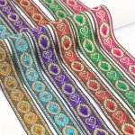1PC 2-METER Ethnic Vintage Style Lace Ribbon 3.5CM Wide Decorative Fabric Trim For Clothing Collars Hats Handcraft Diy Accessori