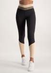 Colour Block Active Legging - Black And Beige - XS