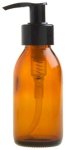 Amber Glass Bottle With Pump Dispenser