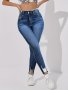 Women's Stretchy Skinny Jeans Slimming Fit Denim Distressed Versatile Casual Ankle Jeans Basic Style Pencil Pants