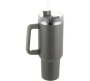 Double Wall Travel Stainless Steel Vacuum Flask & Straw Hot/cold 1 2L Grey Stainless Steel Tumbler 1.2 L