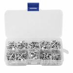 400PCS M3 Flat Head Aluminum Rivets Flat Head Stud Screw Posts Nail Solid Rivet 4MM-16MM For Woodworking Industrial Household