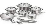 Smte Heavy Bottom Silver Cookware Set 15-PIECE With Keychain