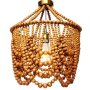 Jenny Single Draped Beaded Chandelier Tan 30CM