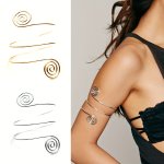 Spiral Upper Arm Cuff Bangle 1PC Adjustable Open Armlet Simple Multi-layer Wrap Design Casual Wear Or Vacation Jewelry Boho Chic