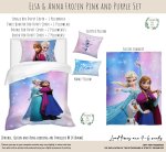 Animation Kids Duvet Set Elsa And Anna Pink And Purple Frozen