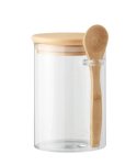 Borosilicate Glass Spice Jar With Bamboo Lid And Spoon