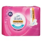 Lil-lets Maxi Cotton Pads Super 8'S Unscented
