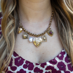Multi Heart Locket Chunky Necklace - Gold Free