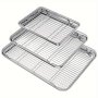 Set Stainless Steel Baking Sheet With Cooling Rack - Perfect For Grilling Meat And Chicken - 3 Sizes Available