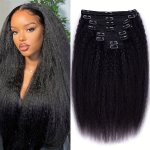 7 Pcs 16 Clips Kinky Straight Clip In Hair Extensions For Women Full Head Yaki Straight Clip Ins Synthetic Hair Extensions 55.88