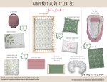 Cot Duvet Bedding Girly Neutral Dotty Leaf Set