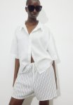 Pull-on Shorts - White & Blue Striped