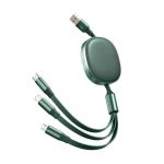 66W 3 In 1 USB Retractable Charging Cable Compatible With Iphone/ Type C