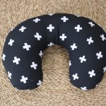 Feeding Pillow Cover Black With White Crosses