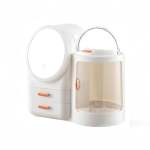 Cosmetics Storage Organizer With LED Lighted Mirror White