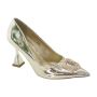 Sajna 9CM Heel Court With Oct Diamante Trim - Gold
