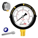 Aetralyb Pool Filter Pressure Gauge - 304 Stainless Steel Case IP67 Waterproof 0-60 Psi For Swimming Pool Pump Spa & Aquarium Fi