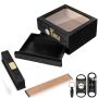 Cigar Humidor With Front Hygrometer Humidifier Divider Drawer