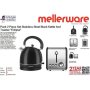 Mellerware Pack 2 Piece Set Stainless Steel Black Kettle And Toaster "eclipse"