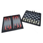 Magnetic Chess Checkers And Backgammon Set