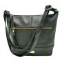 Black Pu Leather Sling With Front Zip
