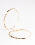 Goldair Gold Large Cup Chain Hoop Earrings