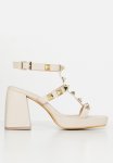Naked 3 Ankle Tie Block Heel - Neutral
