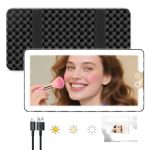 Car Sun Visor Vanity Mirror With Lights Rechargeable LED Car Visor Makeup Mirror With 3 Color Dimmable Lights - Universal Access