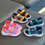 Peyour Trendy Cute Cartoon Dinosaur Open Toe Sandals For Boys Girls Breathable Lightweight Wear-resistant Sandals For Indoor Out