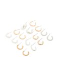 Mixed Metal Twisted & Smooth Hoop Earrings 8-PACK