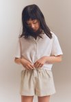 Linen-blend Pull-on Shorts - Ecru