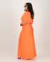 Short Sleeve Satin Formal Dress Orange - Orange / L
