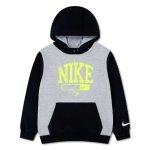 Nike Boys Vintage French Terry Hoodie In Grey And Black - Black And Grey XL