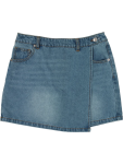 Denim Wrap Skirt - 12 13 Blue