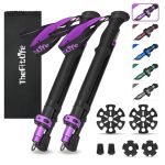 Thefitlife Collapsible Trekking Poles For Hiking Lightweight Folding Walking Sticks For Men And Women With Extra-long Foam Handl