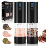 Electric Salt And Pepper Grinder Set USB Rechargeable Automatic Salt Pepper Mill Grinder Adjustable Coarseness With Led-display