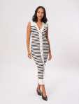 Striped Sleeveless Button-down Dress - XS Assorted