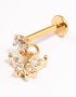 Goldair Gold Plated Surgical Steel Cubic Zirconia Butterfly Single Flat Back