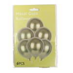 Gold Metallic Latex Balloon Pack Of 6